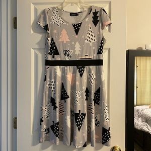 Grey and Pink Christmas dress